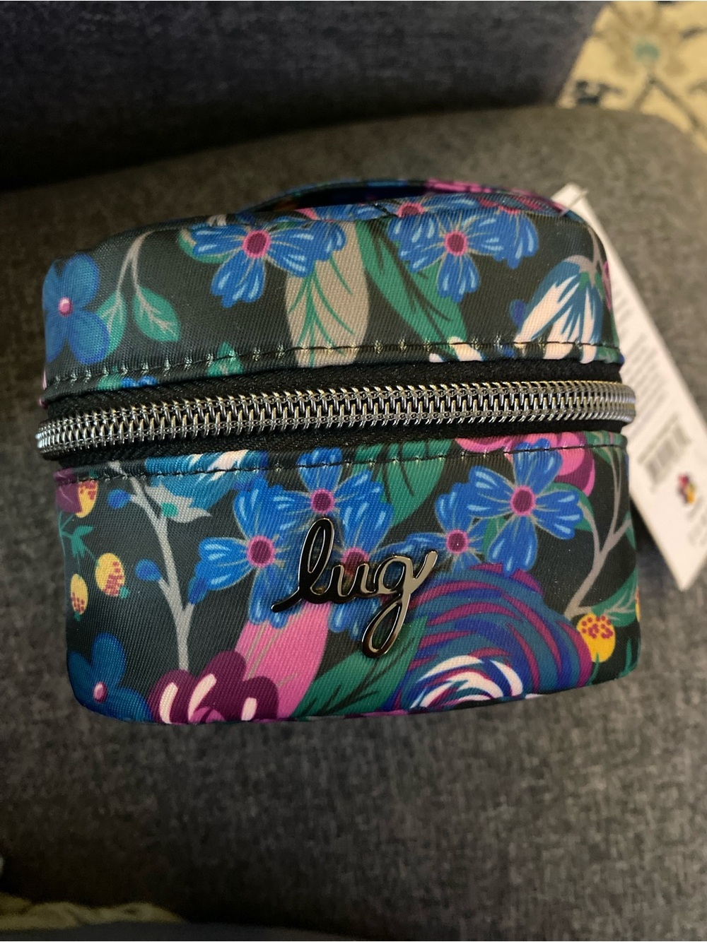 lug Black and Floral Mini Travel Jewelry Case